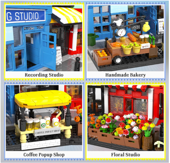 Colorful City Market Building Block Set