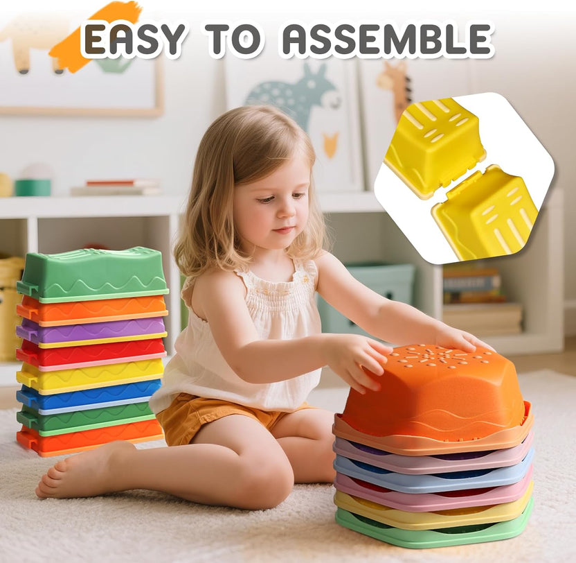 Non-Slip Balance Beam Stepping Stones for Kids 3 Years