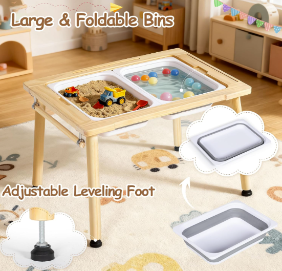 Wooden Sensory Table, Indoor Activity Desk