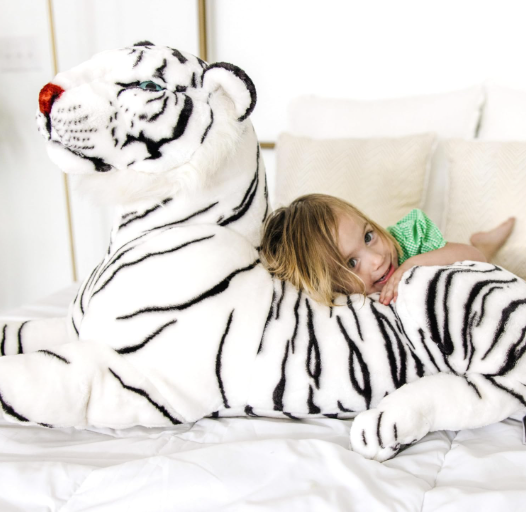 Giant Siberian White Tiger Stuffed Animal Plush Toy