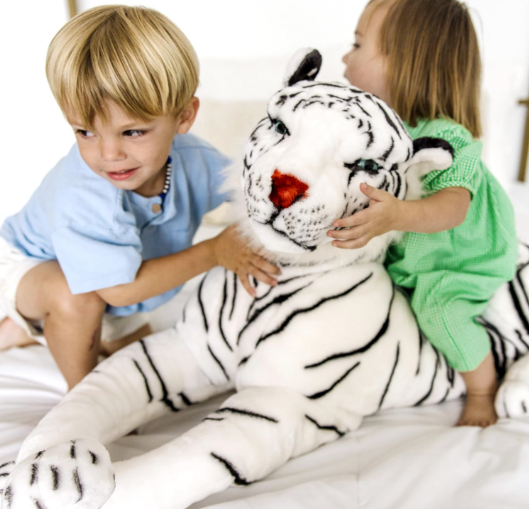 Giant Siberian White Tiger Stuffed Animal Plush Toy